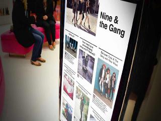 Nine West's social media wall and nfc tagged products